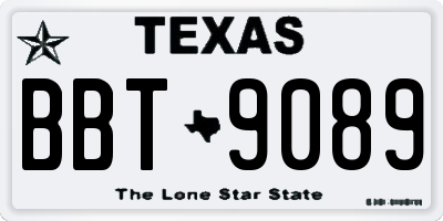TX license plate BBT9089
