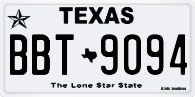 TX license plate BBT9094