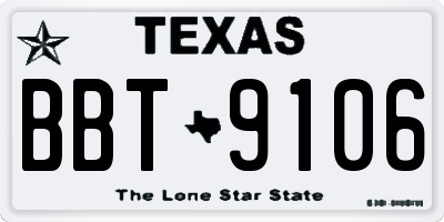 TX license plate BBT9106