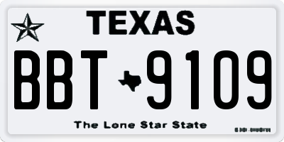 TX license plate BBT9109