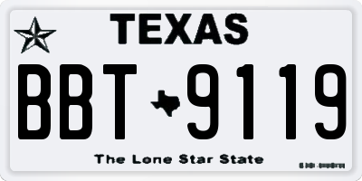 TX license plate BBT9119