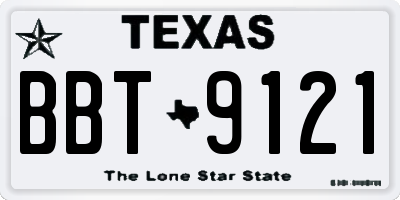 TX license plate BBT9121