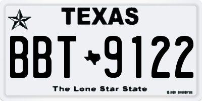 TX license plate BBT9122
