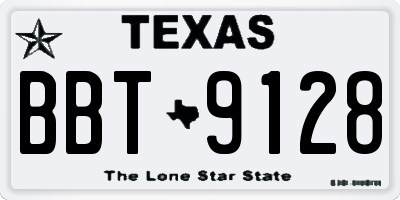 TX license plate BBT9128