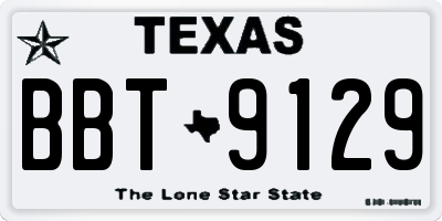 TX license plate BBT9129