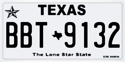 TX license plate BBT9132
