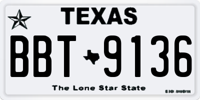 TX license plate BBT9136