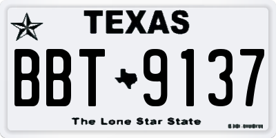 TX license plate BBT9137