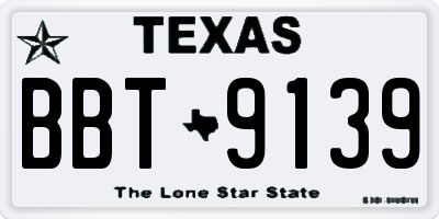 TX license plate BBT9139