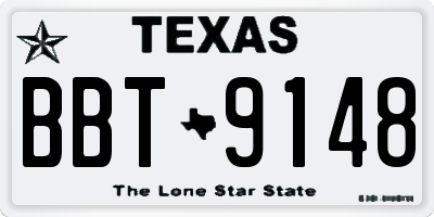 TX license plate BBT9148