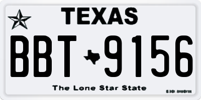 TX license plate BBT9156
