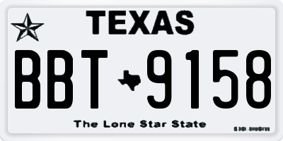 TX license plate BBT9158