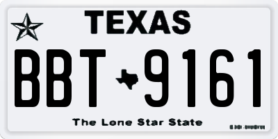 TX license plate BBT9161