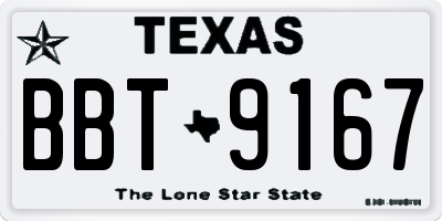 TX license plate BBT9167