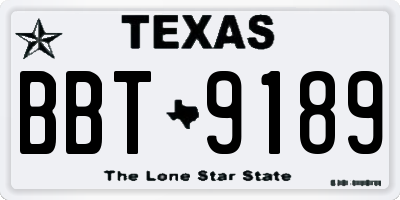 TX license plate BBT9189