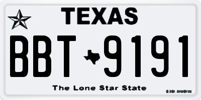 TX license plate BBT9191