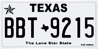TX license plate BBT9215