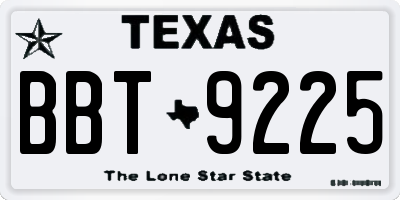 TX license plate BBT9225