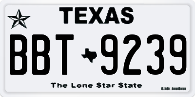 TX license plate BBT9239
