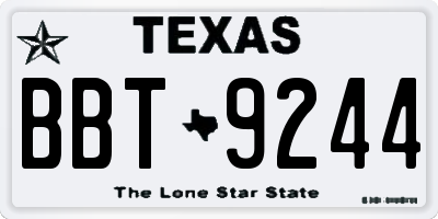 TX license plate BBT9244