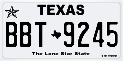 TX license plate BBT9245