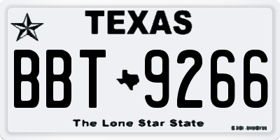 TX license plate BBT9266