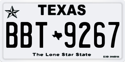 TX license plate BBT9267