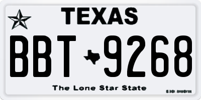 TX license plate BBT9268