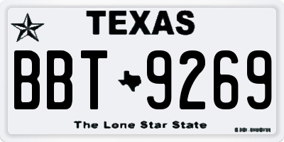 TX license plate BBT9269