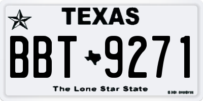 TX license plate BBT9271