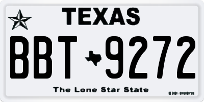 TX license plate BBT9272