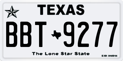TX license plate BBT9277