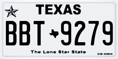 TX license plate BBT9279