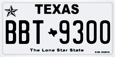 TX license plate BBT9300