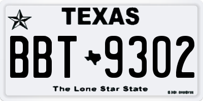 TX license plate BBT9302