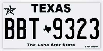 TX license plate BBT9323