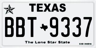 TX license plate BBT9337