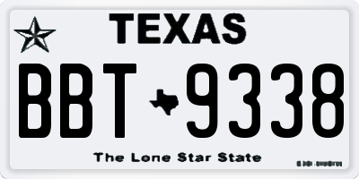 TX license plate BBT9338