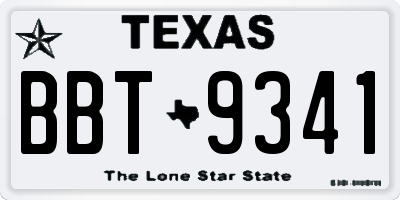 TX license plate BBT9341