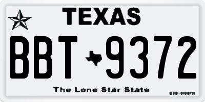 TX license plate BBT9372