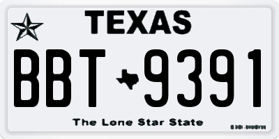 TX license plate BBT9391