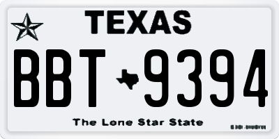 TX license plate BBT9394