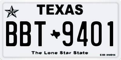 TX license plate BBT9401