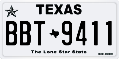TX license plate BBT9411
