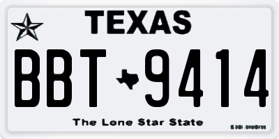 TX license plate BBT9414