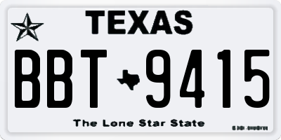 TX license plate BBT9415