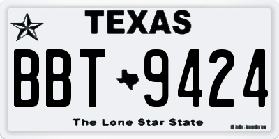 TX license plate BBT9424