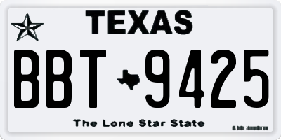 TX license plate BBT9425