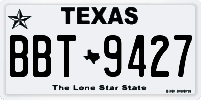 TX license plate BBT9427