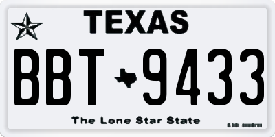 TX license plate BBT9433